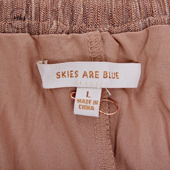 NWOT Skies Are Blue by Anthropologie Metallic Mesh High Rise Pants - Picture 11 of 11